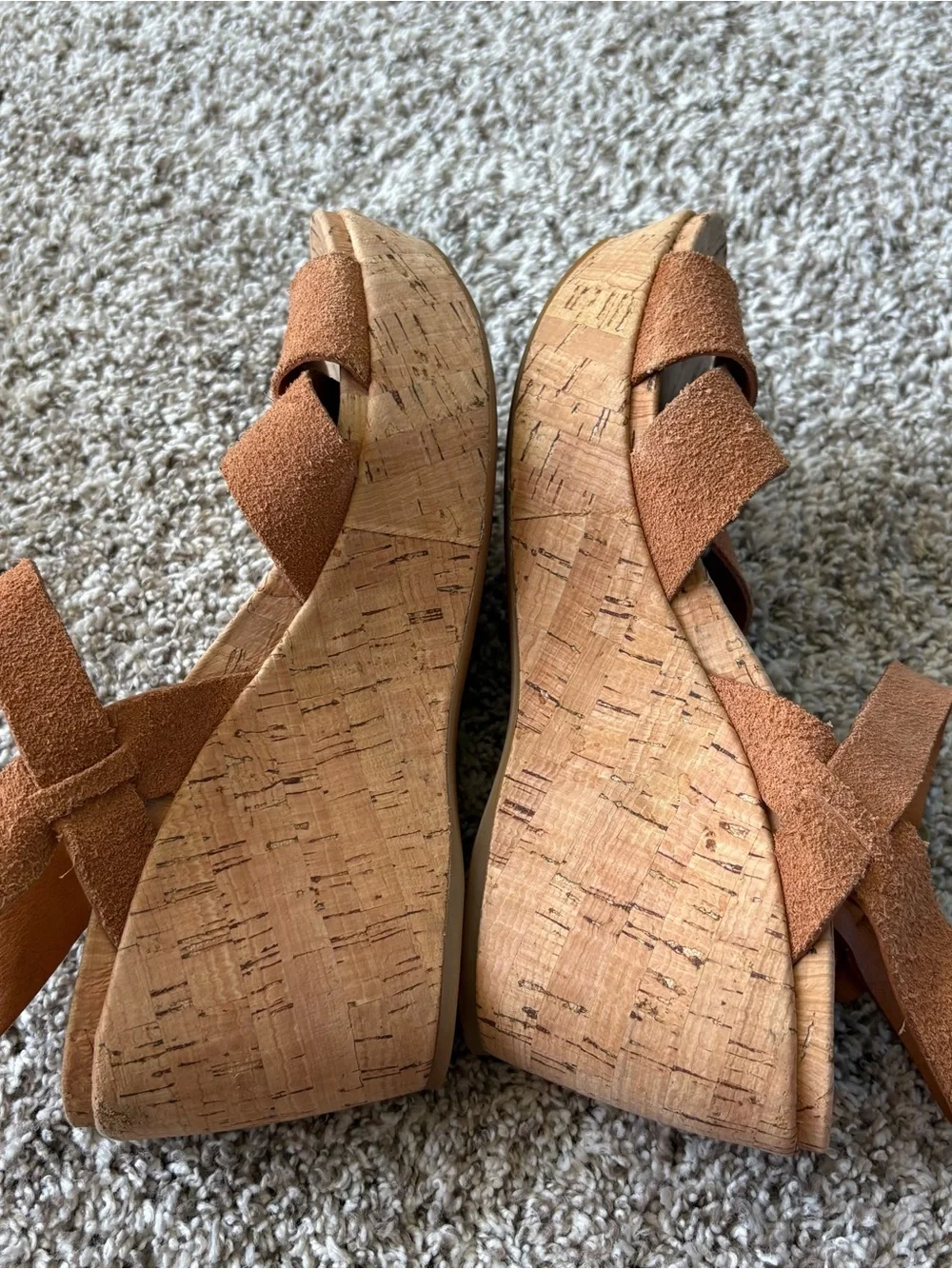KORK-EASE Women's The Original Natural Suede Platform Wedge Sandal Size 9